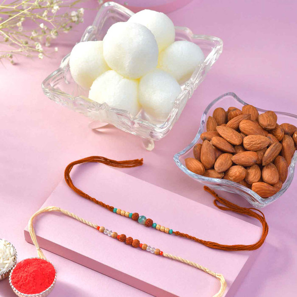 Rakhi Rasgulla And Almond Treat