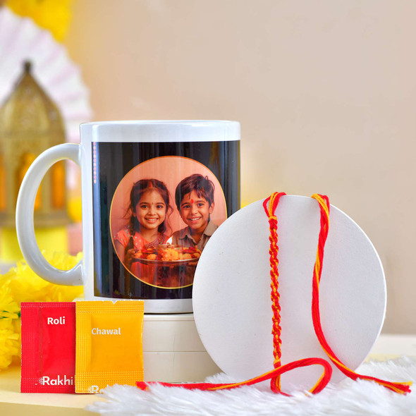 Bhaidooj Personalized Mug With Moli-Kalava Dhaga Bhaidooj Personalized Mug With Moli-Kalava Dhaga