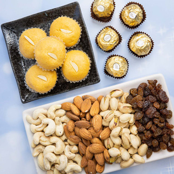 Dry Fruits With Sweets And Chocolates