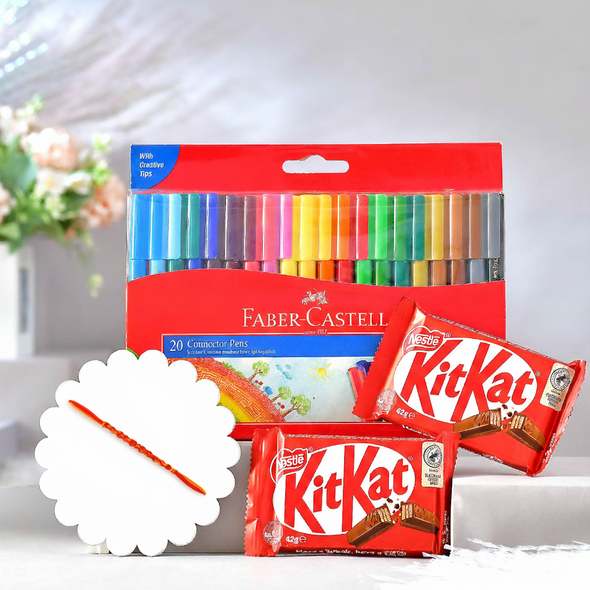 Bhaidooj Dhaaga with Colors & Kitkat Chocolates