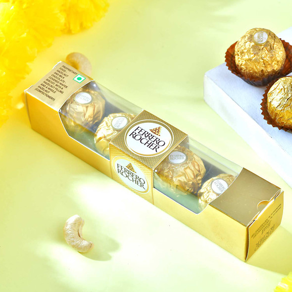 Kaju Katli with Rocher Chocolate Gift for Bhaidooj