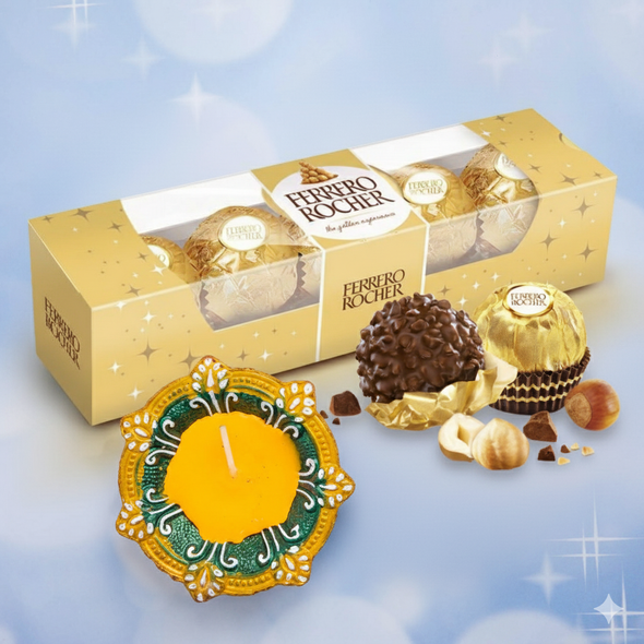 Diwali Diya with Rocher Chocolate Gift