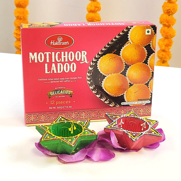 Motichoor Laddu & Diya Diwali Hamper