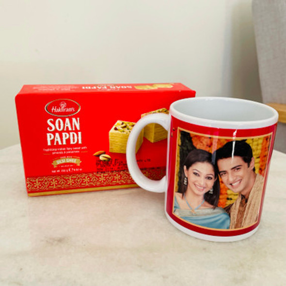 Diwali Personalised Mug and Soan Papdi Gift
