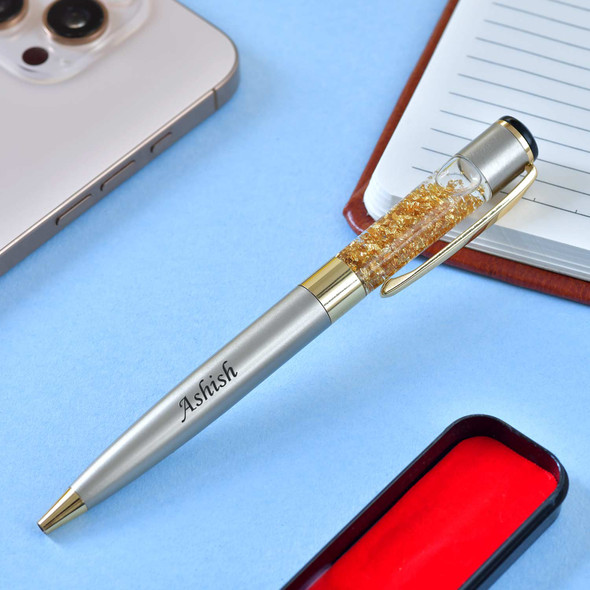 Stylish Golden-Silver Shade Personalized Pen