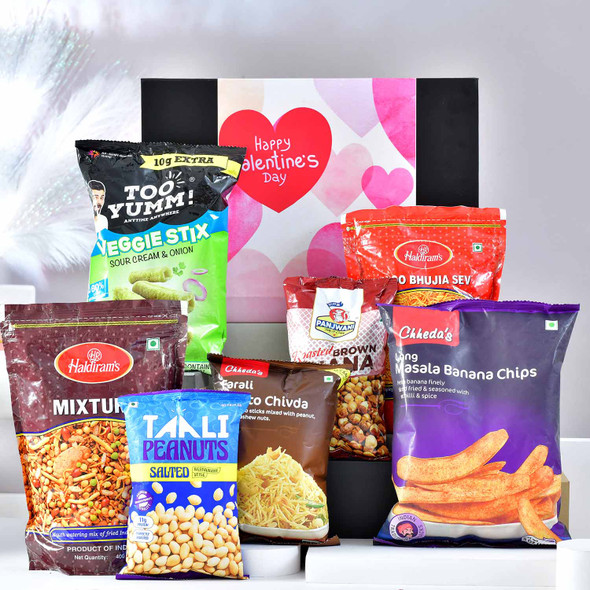 Valentine's Day Savory Snacks Deluxe Hamper