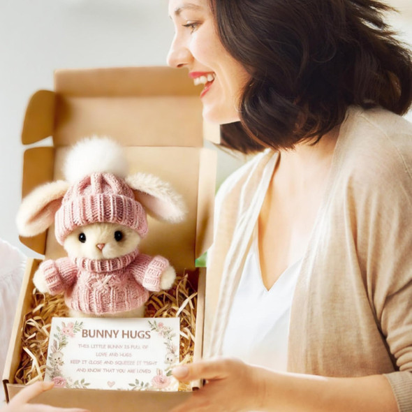 Pink Mini Bunny Easter Gift with Card