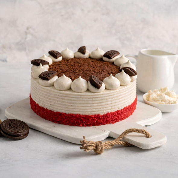 Red Velvet Oreo Crunch Cake