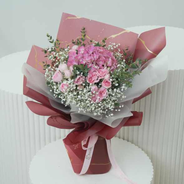 Blush Hydrangea & Baby Rose Bouquet