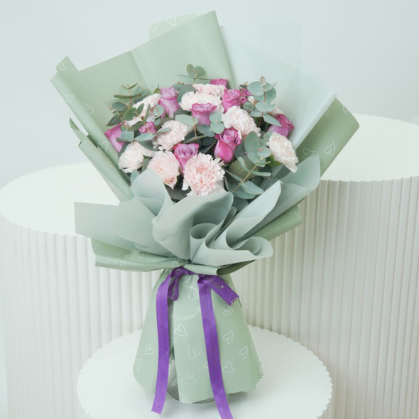 Majestic Bloom Roses & Carnations Bouquet