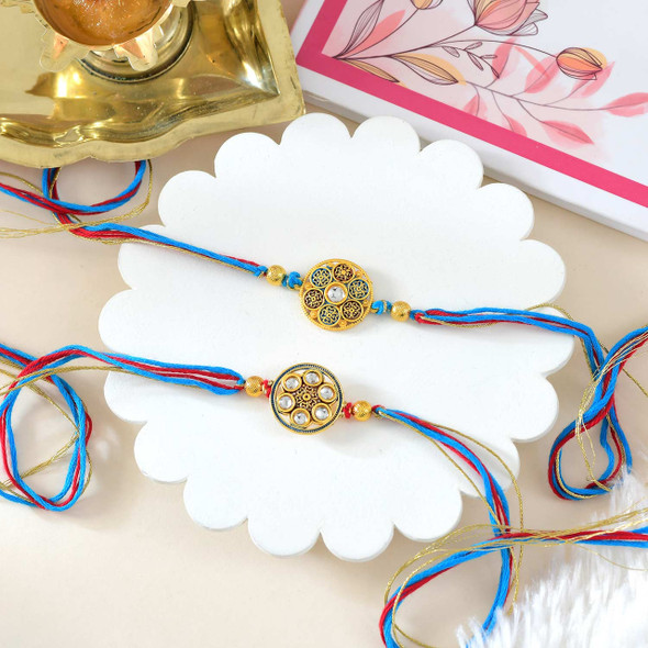 Set of Rakhi With Kaju Katli