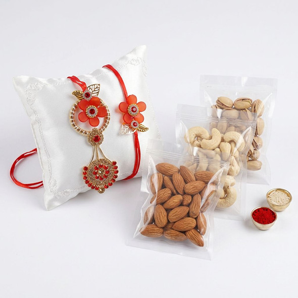 Bhaiya Bhabhi Rakhi With Dry Fruits