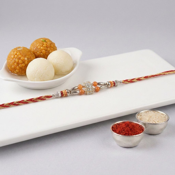 Bhai Rakhi With Rasgulla And Motichoor Laddu