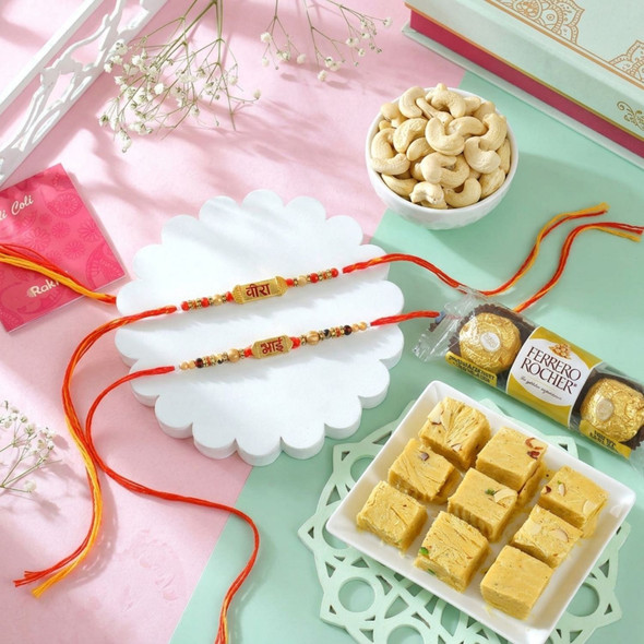 Set of Vira & Bhai Rakhi Gourmet Hamper