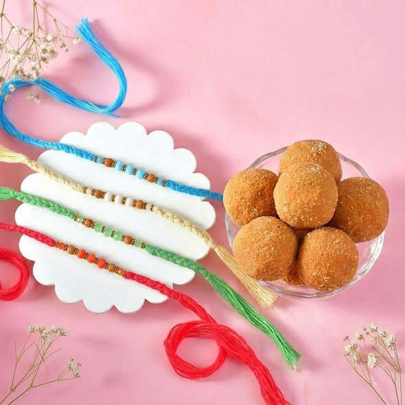 Royal Rakhi Set with Besan Laddoo