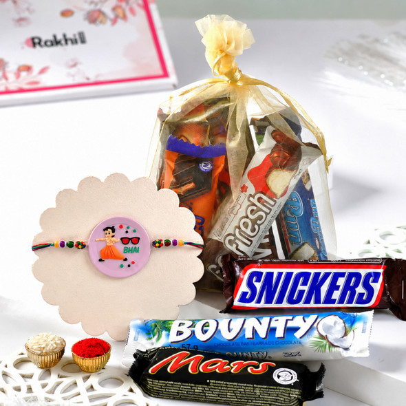 Chhota Bheem Kids Rakhi with Rocher Chocolates