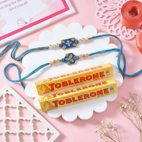 Set of 2 Premium Rakhi & Toblerone Chocolates