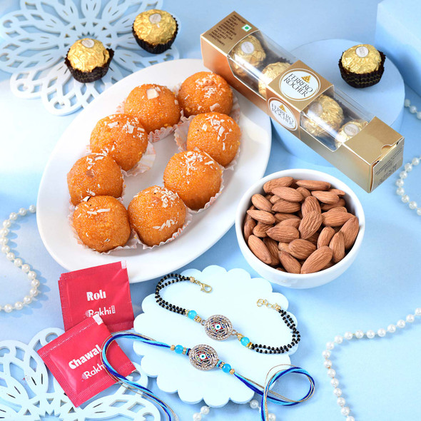 Bhai Bhabhi Premium Rakhi Sweet and Nutty Treat