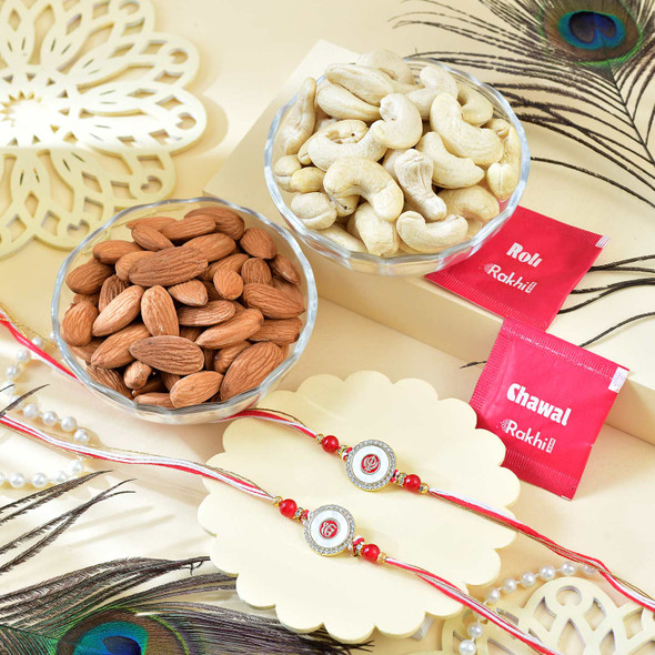 Royal Two Punjabi Rakhi With Almonds & Cashews