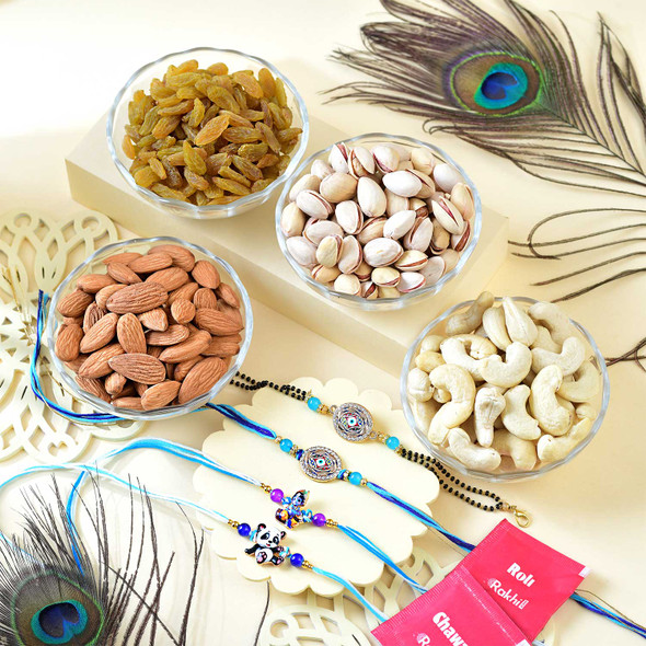 Festive 4 Rakhi Nut Hamper