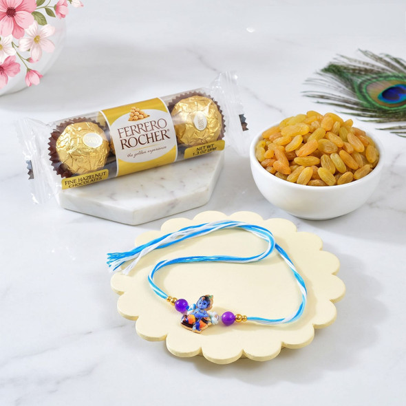 Little Krishna Kid's Rakhi With Rocher & Raisin