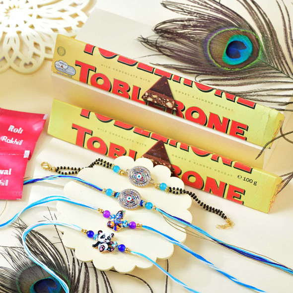 Family Rakhi Set With Toblerone Chocolates