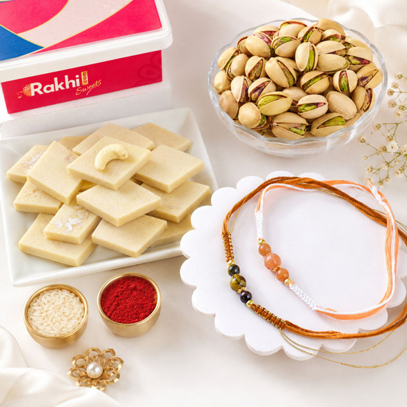 Rakhi Duo with Premium Kaju Katli