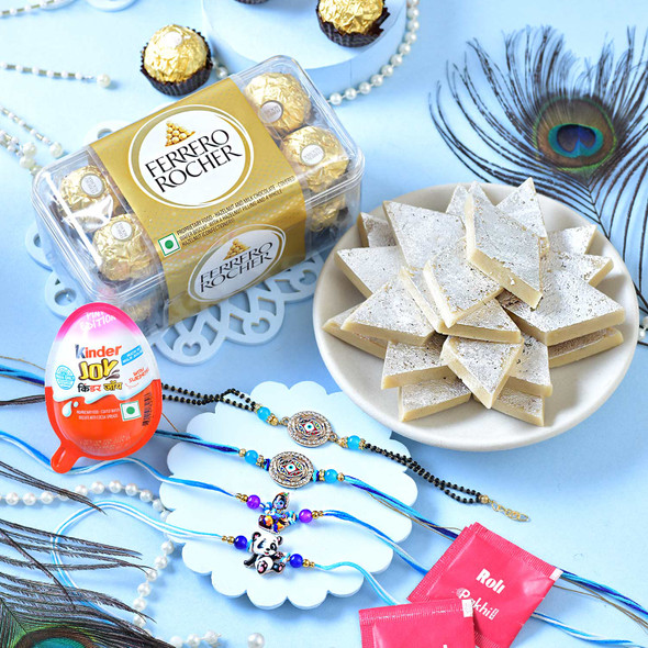 Luxury Chocolate & Kaju Katli Rakhi Combo