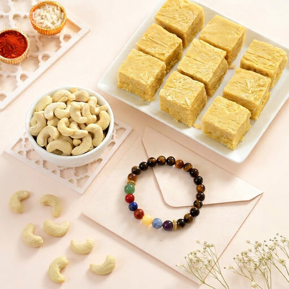 Premium Rakhi Soan Papdi & Cashew Combo