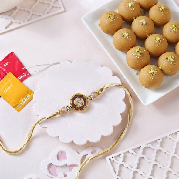Golden Grace Rakhi Besan Laddu Delight