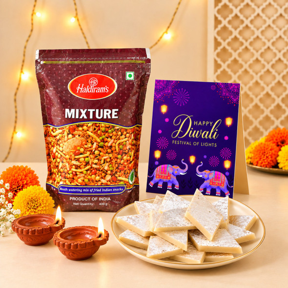 Traditional Indian Mithai and Namkeen Diwali Gift Combo