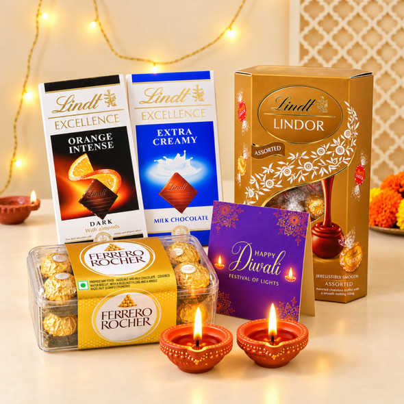 Premium Ferrero Rocher and Lindt Chocolate Collection for Diwali Gift