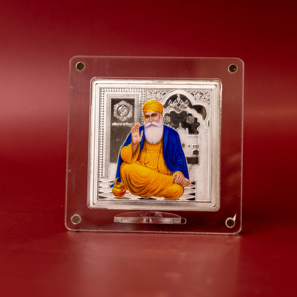 Guru Nanak Colorful Silver Frame 50gms