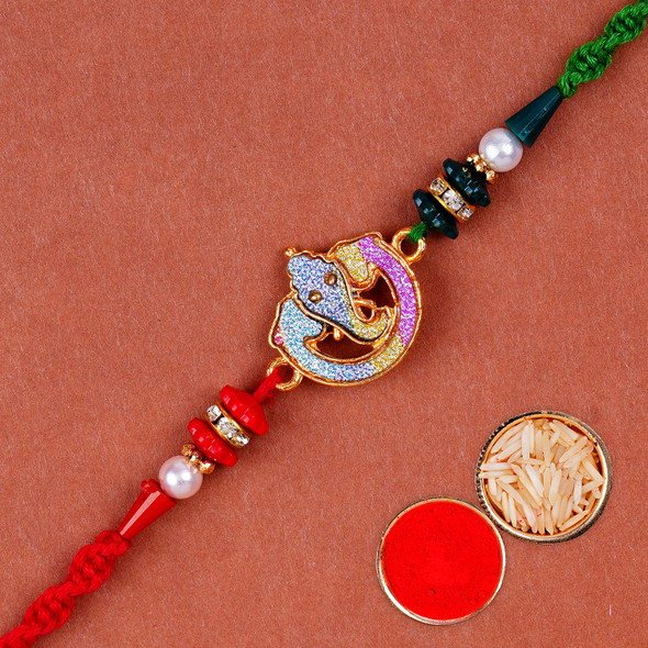 Divine Pearl Ganesha Rakhi