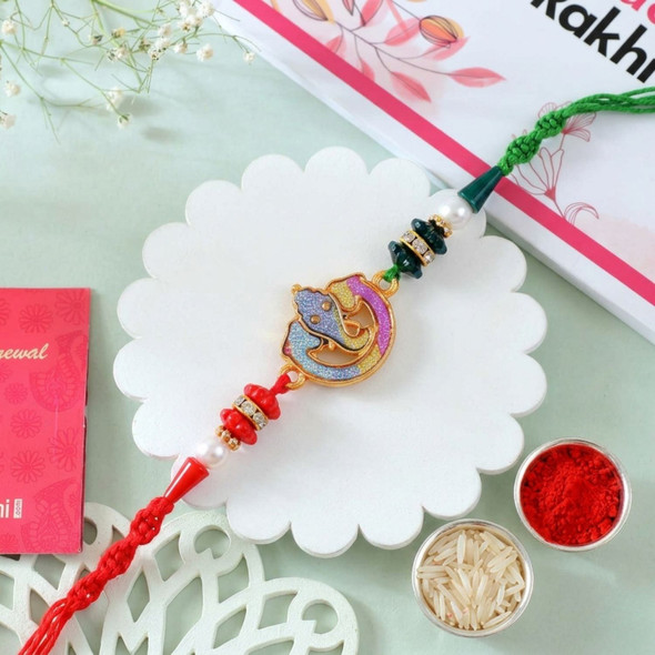 Divine Pearl Ganesha Rakhi