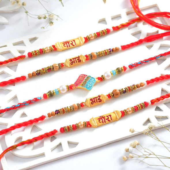 5 Traditional Bhai Rakhi Set