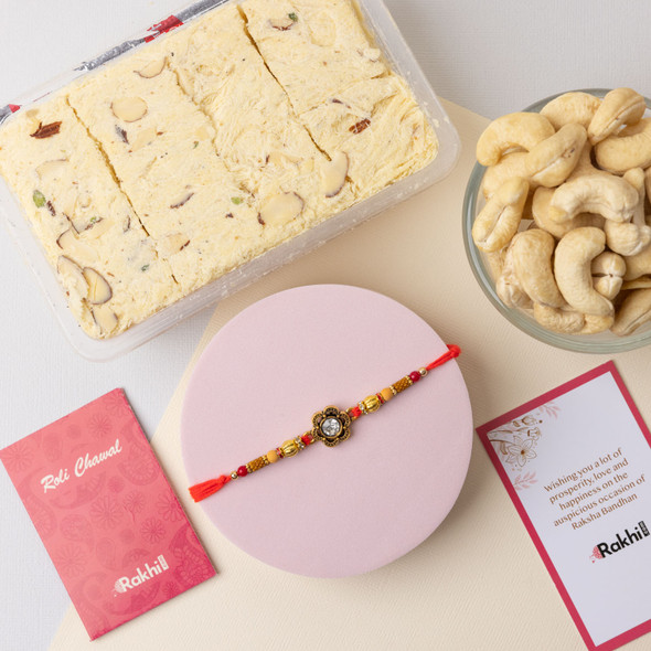 Charming Rakhi with Sweets and Nuts - For New Zealand