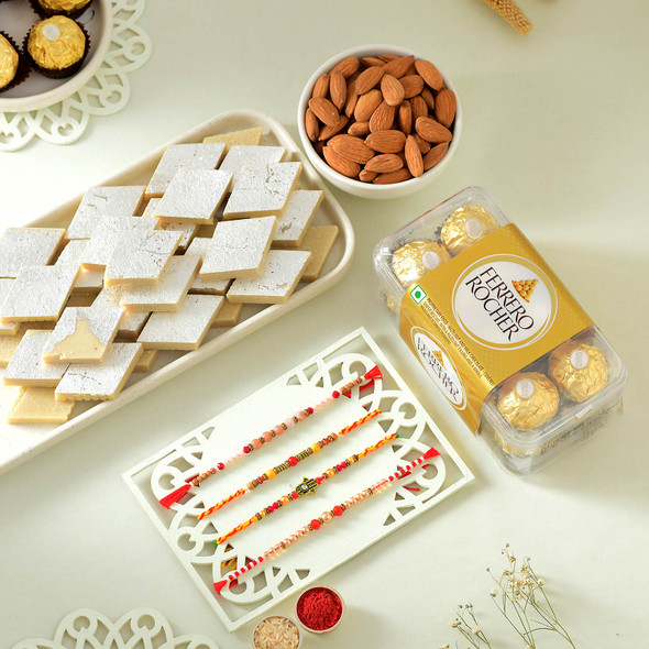 Premium Hamper Of 4 Classic Rakhi