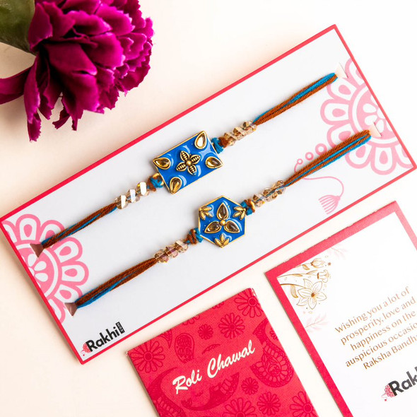 Bluish Duos Rakhi with Lindt Chocolate