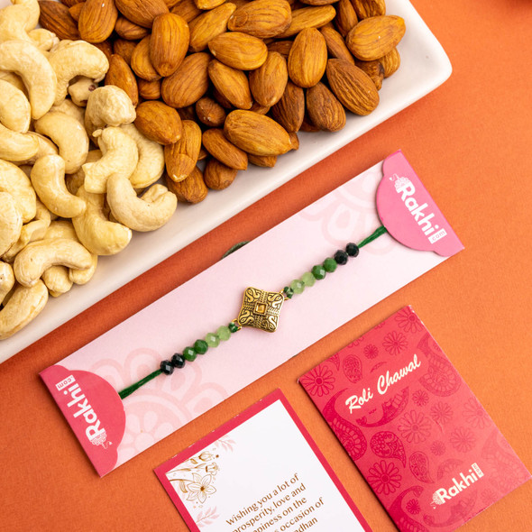 Cashew Almond with Magical Golden Rakhi