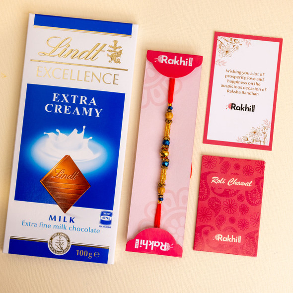 Decent Beads Rakhi with Lindt Chocolate -For Canada