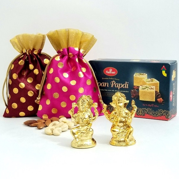 Ganesh Laxmi with Sweets & Nuts