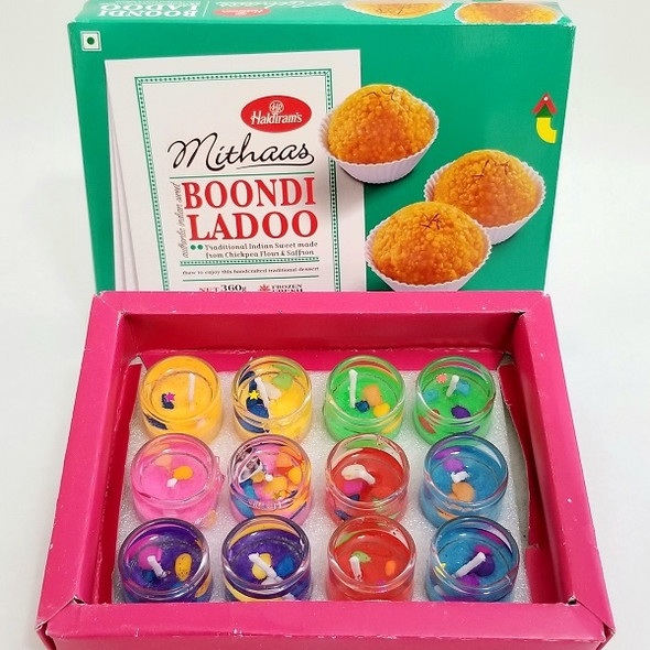 Diwali Tealights With Boondi Laddoo