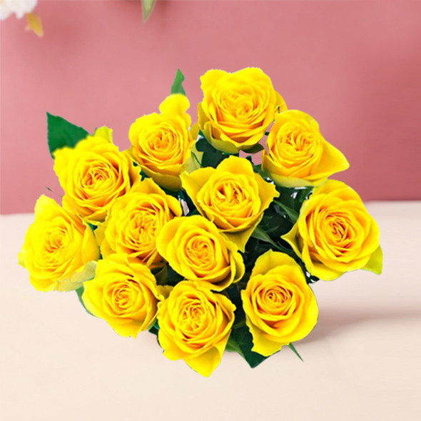 Dozen Yellow Roses Bouquet