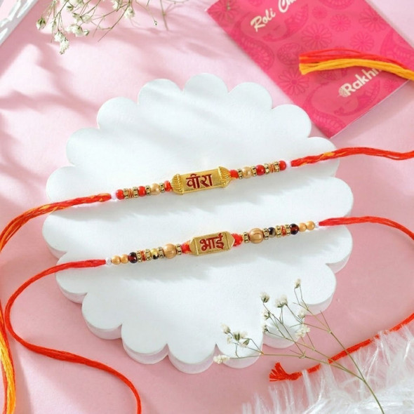 Set of Vira & Bhai Rakhi with Besan Laddoo