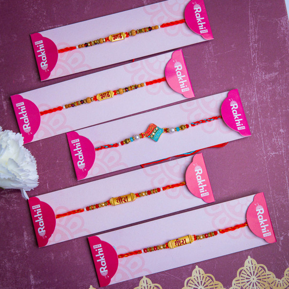 Veera & Bhai Set of 5 Rakhi