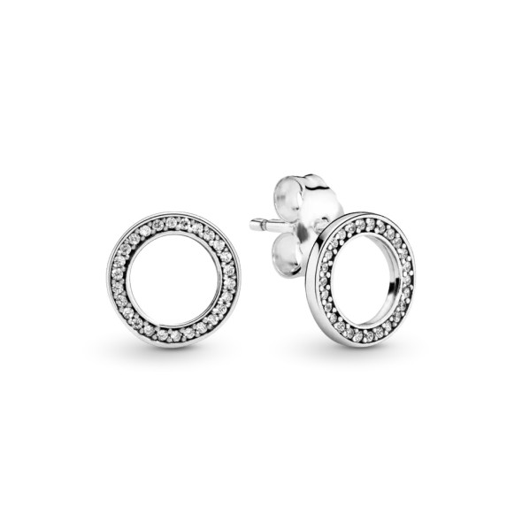 Silver round shaped earrings