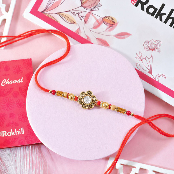 Beautiful Flower Rakhi with Soan Papdi & Cashew