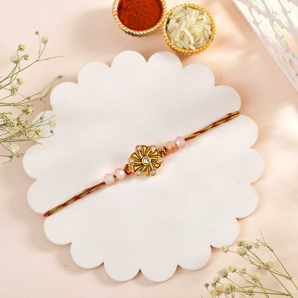 Floral Shaped Rakhi with Raffaello Chocolate