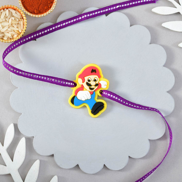 Super Mario Kids Rakhi With Ferrero Rocher